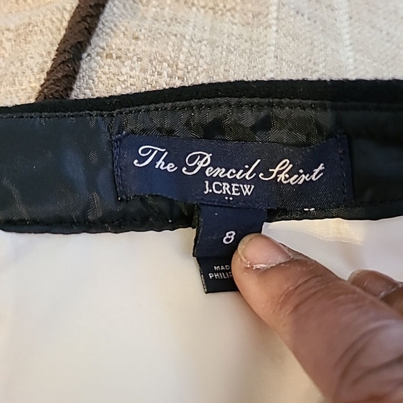 J crew wool pencil skirt in Cream With Black women’s  Excellent Condition size 8 - Picture 7 of 9